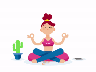 Meditation 2d after animation character effects illustration meditation relax yoga