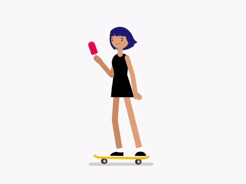 Skateboard girl 2d after animation character effects girl illustration skateboard summer