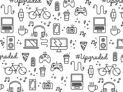 Tech Icons icons line millenial pattern tech upgrade vector