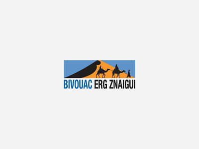 Bivouac Erg Znaigui Logo africa bivouac branding camel disert dunes logo merzouga morocco sahara travel trips