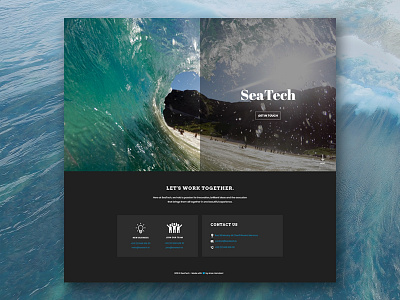 SeaTech blue homepage landing page sea wave webdesign