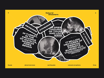 Natural Disasters animation branding cataclysms concept concept design design illustration motion graphics motion idea promo site sticker trend design ui yellow