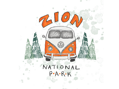 Adventure in Zion design drawing illustration procreate zion