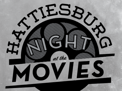 Night at the Movies film hattiesburg logo losttype movies