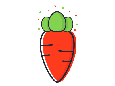 Hello Dribbble! 2d ai carrot debuts illustration illustrator lineart offset orange stoke vector veggie
