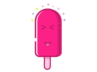 My winky popsicle ;) 2d adobe ai flat design ice cream illustration illustrator lineart outline popsicle tongue vector