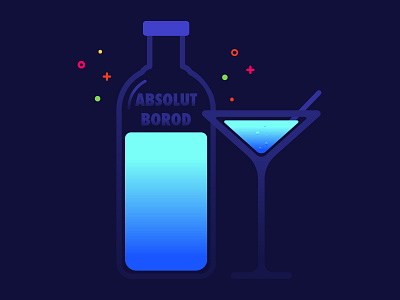 ABSOLUT BOROD (Coldness) 2d absolut adobe ai cheers coldness drinks fresh gradient illustration illustrator vector