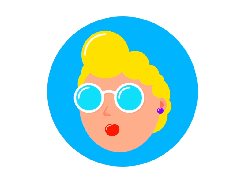 Bubble Gum 2d after effects animate animation bubble gum flat design gif girl illustrator lips motion graphics sun glasses