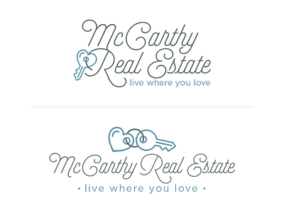 McCarthy Real Estate branding heart key logo real estate