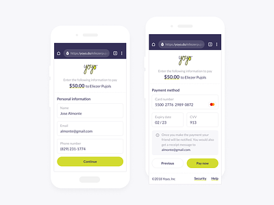 Yoyo App - Payment Form design form mobile money money transfer payment payment app payment form simple