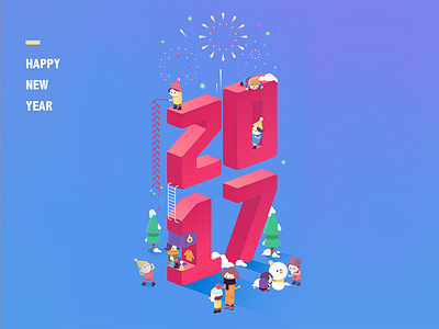 happy new year 2017 happ homepage illustrator new pink startup year