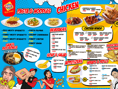 Comic menu vector Illustration