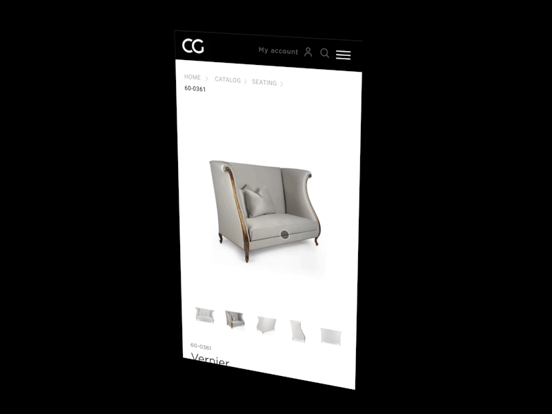 Customise Product Experience ecommence furniture mobile prototype ui ux