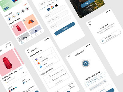 Trekking Apps E-Commerse On Going app branding design figma illustration logo mobile app ui ux