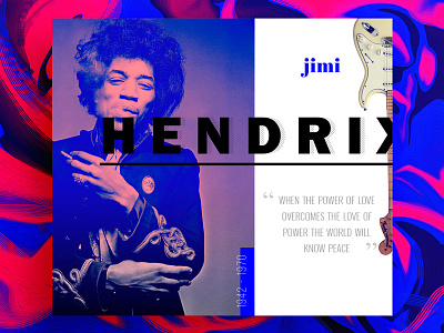 Jimi colourful guitar jimi hendrix magazine cover music photo manipulation poster quote trippy typography
