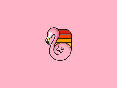 Flamingo animal bird flat icon illustration vector