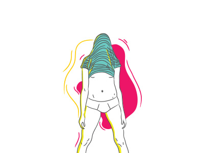 Shy Girl character colour feminime illustration lineart relax simple vector