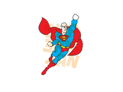 Superman character colour illustration lineart simple superman vector