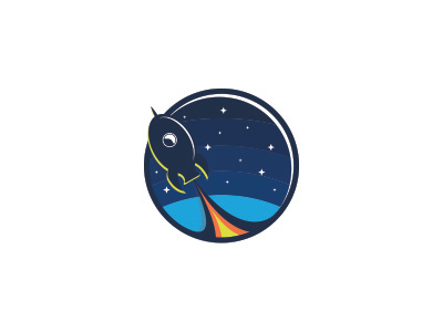 Space earth flat flat design icon logo design logo type minimal rocket space symbol vector