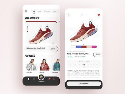 Nike App Concept app design ecommerce mobile nike ui