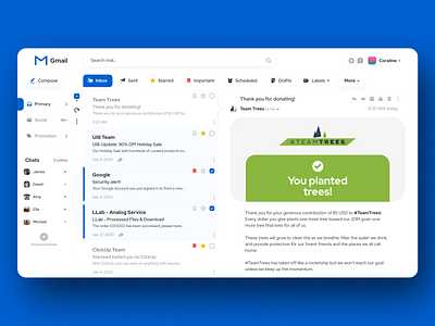 Gmail Redesign design gmail ui web app