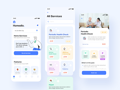 Homedic - Medical App Concept app design health medical mobile ui