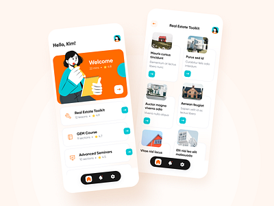 Online Courses App Concept app design mobile online courses ui