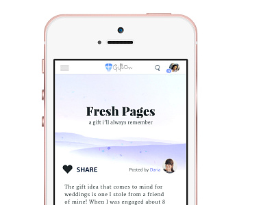 GiftOn gifting mobile first narrative design responsive design ui