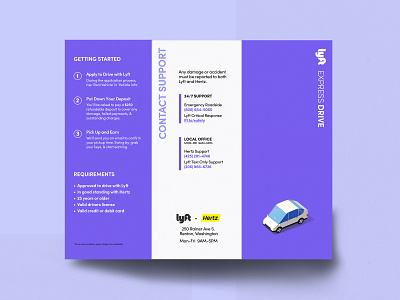 Lyft Express Drive Brochure brochure design brochure tri fold design information design lyft rideshare