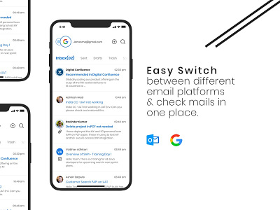 Easy Switch app email google interface ios iphonex mail text ui user ux