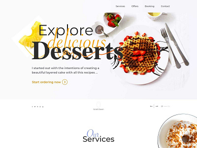 Landing page design for a bakery