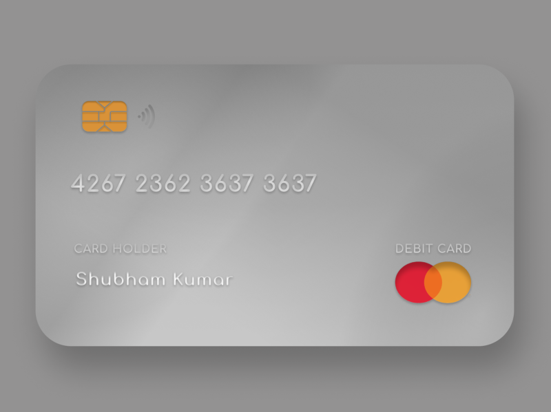 Debit Card Design By Shubham Kumar On Dribbble