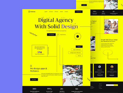 Crimson - A Digital Agency Website agency design digital digital agency ui ux website websitedesign yellow