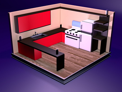 Kitchen Render 3d animation design graphic design illustration modelling motion graphics