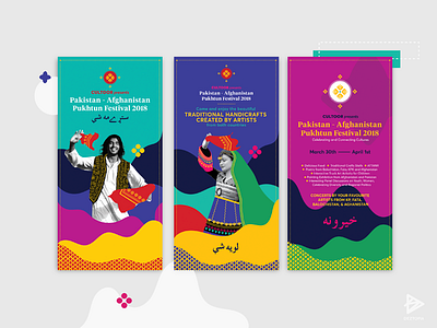 A really colorful and recent project :D branding colors festival identity man standee woman