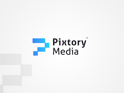 Pixtory Media Logo brand branding creative design graphic design illustration logo mark print vector