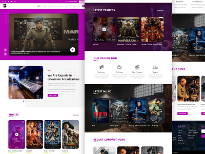 Movie Production Companies Websites design ui ux web