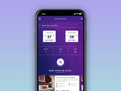 Hotel Search page