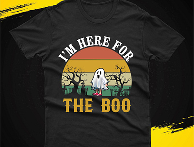 I'm Here For The Boo Halloween T-Shirt Design 3d animation branding design graphic design halloween halloween design illustration logo motion graphics t shirt typography ui ux vector