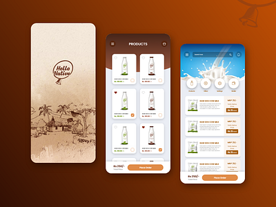Hello Native App UI/UX Design milk product ui design ux design visual design