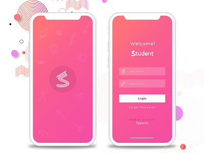 Student App Screens app college login splash student ux