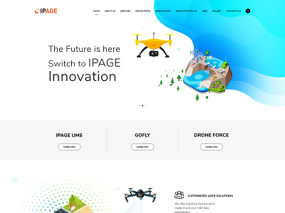 Ipage website Home page design drones uiux visual design