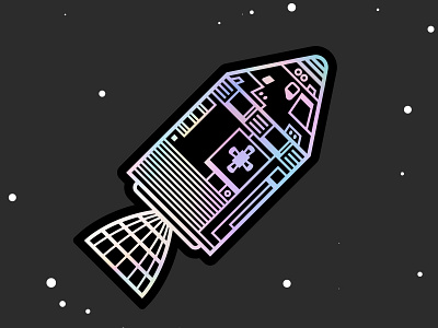 Apollo Holographic Sticker apollo 11 space spaceship