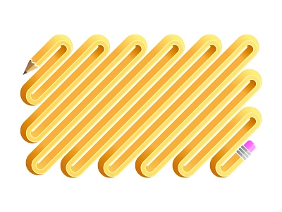 Curvy Pencil curves curvy design illustration pencil pencils vector yellow