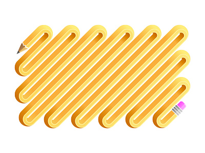 Curvy Pencil curves curvy design illustration pencil pencils vector yellow