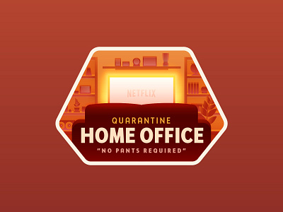 Quarantine Home Office Badge badge home illustration quarantine vector