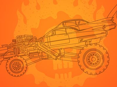 Mad Max: Fury Road - The Gigahorse car fury road gigahorse illustration line mad max vector