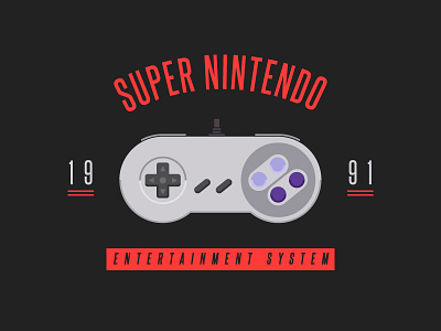 Super Nintendo - 1991 game icon illustration nintendo snes super nes