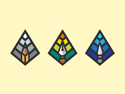Design Badges badge exacto icons illustration pen pencil