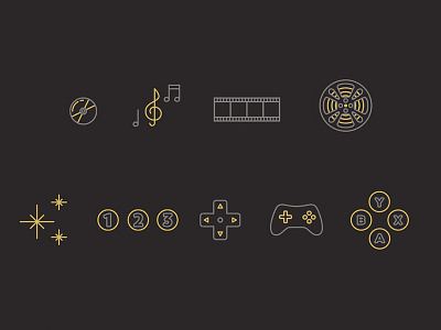 Award Icons film game icon illustration line music vector